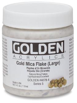 Golden Mica Iridescent Gold Glimmer (grov) i akrylbindemiddel