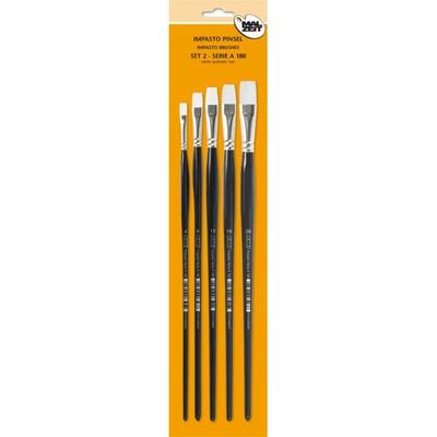 Olie/akryl pensel-sæt, 5 flade pensler