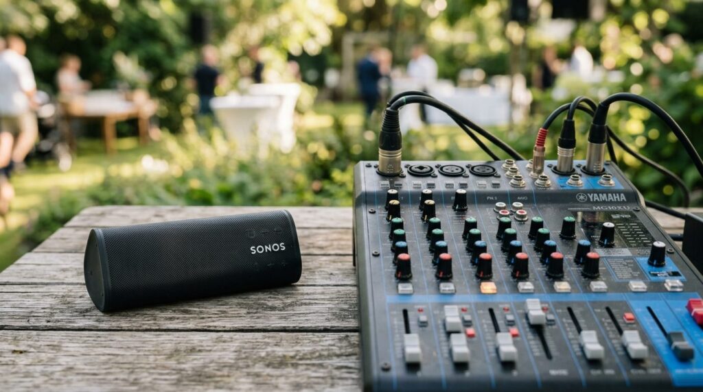 Moderne bærbar Bluetooth-højttaler i nærbillede.