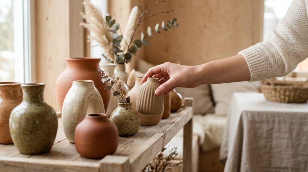 Close-up lifestyle photograph of a womans hand selecting a 